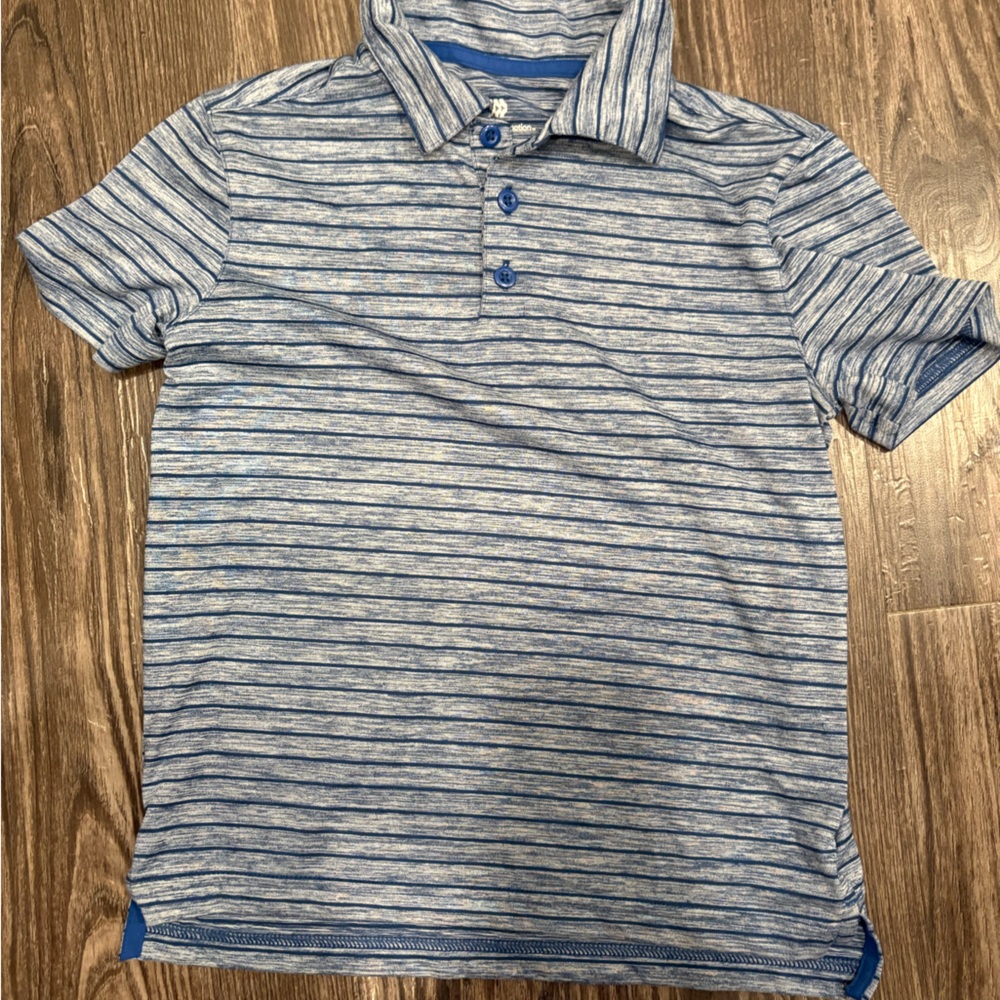 All in Motion Blue Striped Kids Polo Shirt